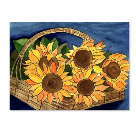 Cheryl Bartley 'Sunflower Basket' Canvas Art,18x24